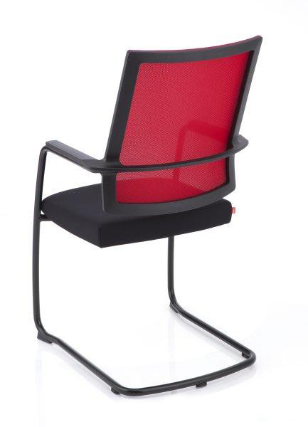 Koehl Anteo Network Netzrückenlehne ergonomischer Freischwingerstuhl Grenadine Rot Rückseite